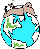 Homme relaxé sur le globe terrestre